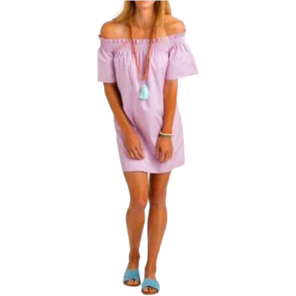 Vineyard Vines Striped Off The Shoulder Sweet Taffy Dress Women's XS